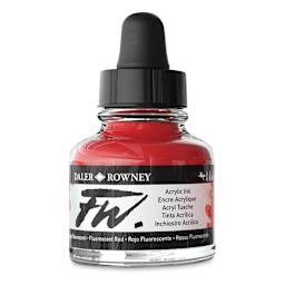 Daler-Rowney FW Acrylic Water-Resistant Artists Ink - 1 oz, Fluorescent Red side