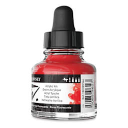 Daler-Rowney FW Acrylic Water-Resistant Artists Ink - 1 oz, Fluorescent Red back