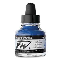Daler-Rowney FW Acrylic Water-Resistant Artists Ink - 1 oz, Rowney Blue side