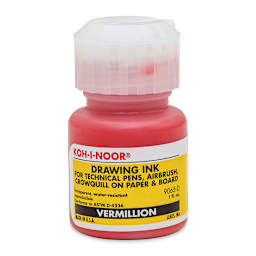 Koh-I-Noor Water-Resistant Drawing Ink - 1 oz, Vermilion