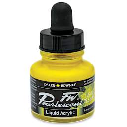 Daler-Rowney FW Acrylic Pearlescent Liquid Acrylic Artist's Ink - 1 oz, Hot Cool Yellow