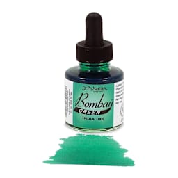 Dr. Ph. Martin's Bombay India Ink - 1 oz, Green bottle with swatch