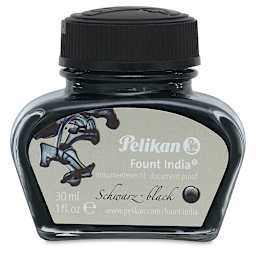 Pelikan Fount India Fountain Pen Drawing Ink - Front of 1 oz bottle