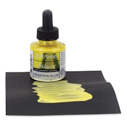 Dr. Ph. Martin's Iridescent Calligraphy Ink - Saffron Yellow, 1 oz