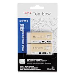 Tombow Mono Natural Erasers - Pkg of 2, front of packaging