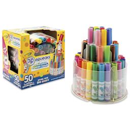 Crayola Pip-Squeaks Washable Markers - Assorted Colors, Set of 50 with Telescoping Tower