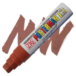 Zig Posterman Paint Marker - 15 mm, Brown, Big & Broad marker and swatch