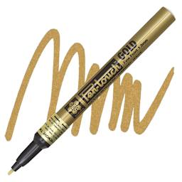 Sakura Pen-Touch Paint Marker - Fine, Gold marker and swatch