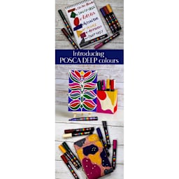 Posca Paint Markers - Set of 8, Dark Colors, Medium Bullet Tip, 2.5 mm