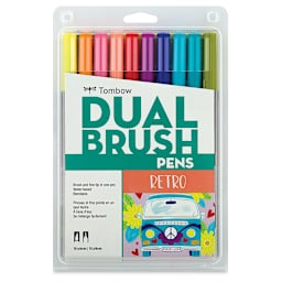 Tombow Dual Brush Pens - Retro Colors, Set of 10
