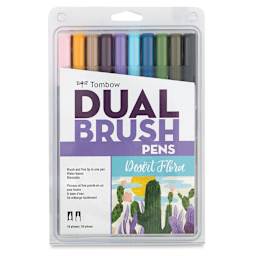 Tombow Dual Brush Pens - Set of 10, Desert Flora Colors. Front of package.