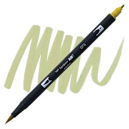 Tombow Dual Brush Pen - Green Ochre pen and swatch