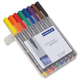 Staedtler Lumocolor Permanent Markers - Set of 8, Assorted, Fine