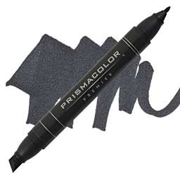 Prismacolor Premier Dual-Ended Art Marker - Black marker and swatch