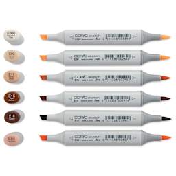 Copic Sketch Markers - Portrait Colors, Set of 6 (set contents)
