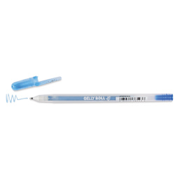 Sakura Gelly Roll Gold-Silver Shadow Pen - Silver/Blue, Bold, cap off