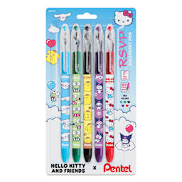 Pentel RSVP Colors Ballpoint Pens - Primary Colors, Medium Tip, Set of 5, packaging
