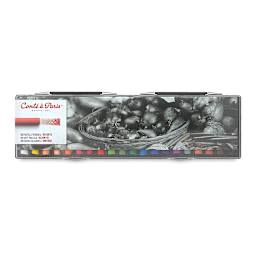 Conté à Paris Soft Pastel Set - Top of package of Set of 20 Assorted Colors