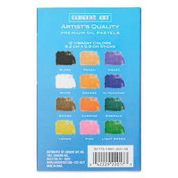 Sargent Art Artists' Oil Pastels - Set of 12, back of the packaging