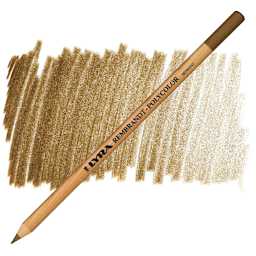 Lyra Rembrandt Polycolor Premium Oil-Based Colored Pencil - Raw Umber pencil and swatch