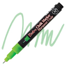Marvy Uchida Bistro Chalk Marker - Fluorescent Green, Extra Fine marker and swatch