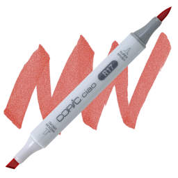 Copic Ciao Double Ended Marker - Lipstick Orange R17 marker and swatch