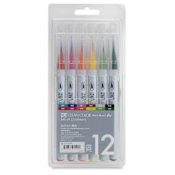 Kuretake Zig Clean Color Real Brush Pens - Assorted Colors, Set of 12