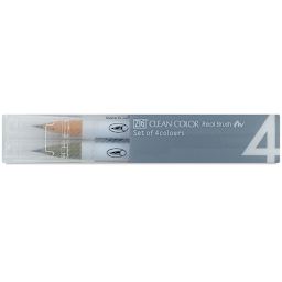 Zig Clean Color Real Brush Pen Set - Deep Colors Set of 4 Package shown
