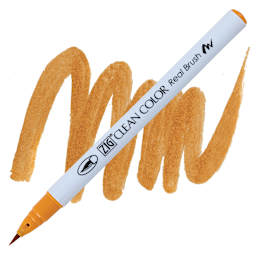 Kuretake Zig Clean Color Real Brush Pen - Light Brown pen and swatch