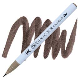 Kuretake Zig Clean Color Real Brush Pen - Mid Gray pen and swatch