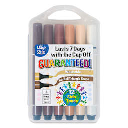 Magic Stix Triangular Markers - Set of 12, Global Skin Tones, front of packaging