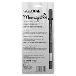 Sakura Gelly Roll Moonlight Pens - Neutral Colors, Set of 5, Fine Point, back of packaging