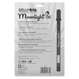 Sakura Gelly Roll Moonlight Pens - Pastel and Dark Colors, Set of 10, Fine Point, back of packaging
