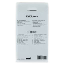 Posca Colored Pencils - Set of 24, Assorted Colors, Limited Edition, back of packaging