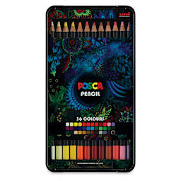 Posca Colored Pencils - Set of 36, Assorted Colors, front of packaging