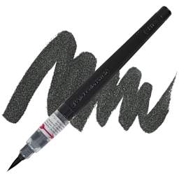 Pentel Arts Water-Based Color Brush Pen - Black pen and swatch