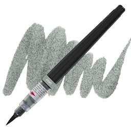Pentel Arts Water-Based Color Brush Pen - Gray pen and swatch