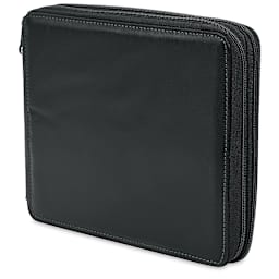 Speedball Classic Leather Pencil Case - Smooth Black, for 96 Pencils