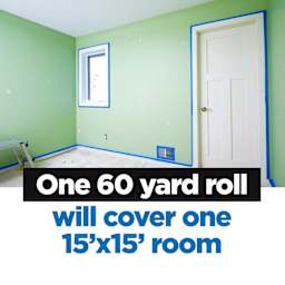 One 60 yard roll will cover a 15 ft x 15 ft room.