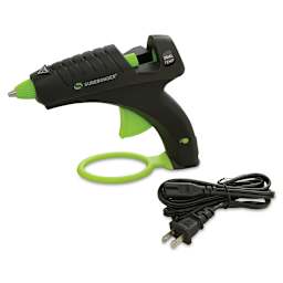 Surebonder Specialty Series Cordless Dual Temp Glue Gun, outside of packaging with detached cord. 