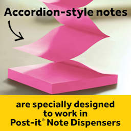 Accordion-style notes are specially designed to work in Post-it Note Dispenser