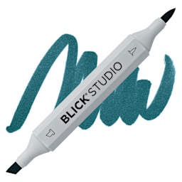 Blick Studio Brush Marker - Teal Green marker and swatch