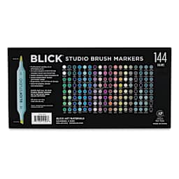 Blick Studio Brush Markers - Set of 144 (back of package)