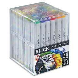 Blick Studio Brush Markers - Assorted Colors, Set of 48 - front of packaging