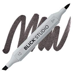 Blick Studio Brush Marker - Warm Black marker and swatch