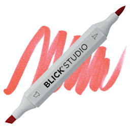 Blick Studio Brush Marker - Poppy Red marker and swatch