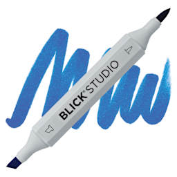 Blick Studio Brush Marker - Bright Blue marker and swatch