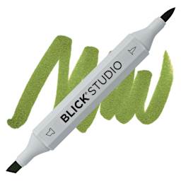 Blick Studio Brush Marker - Olive marker and swatch