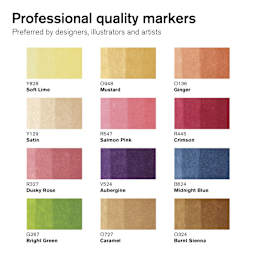 Winsor & Newton Promarker - Manga Steampunk, Set of 13. color swatches