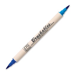 Brushables Dual Tip Markers - Uncapped blue marker showing both tips
